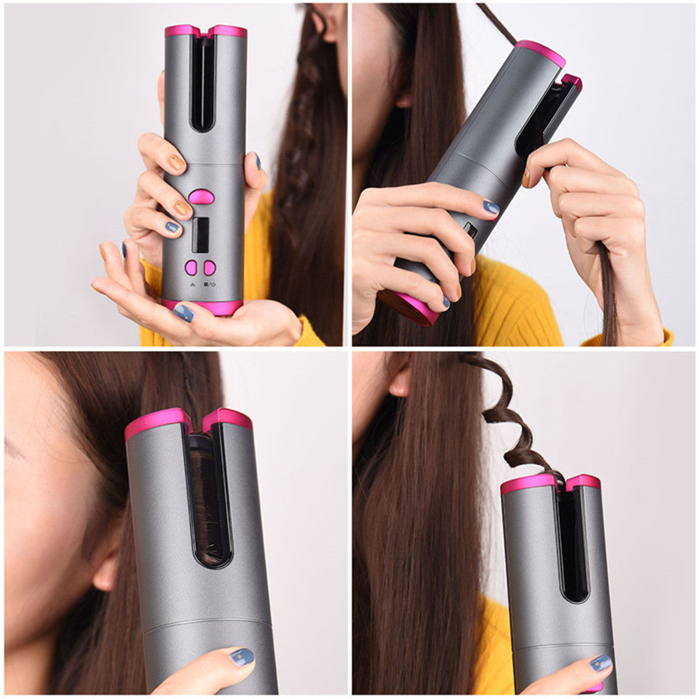 Automatic Hair Curler Curling Iron Wireless Ceramic USB Rechargeable W –  BFAYEB-Products